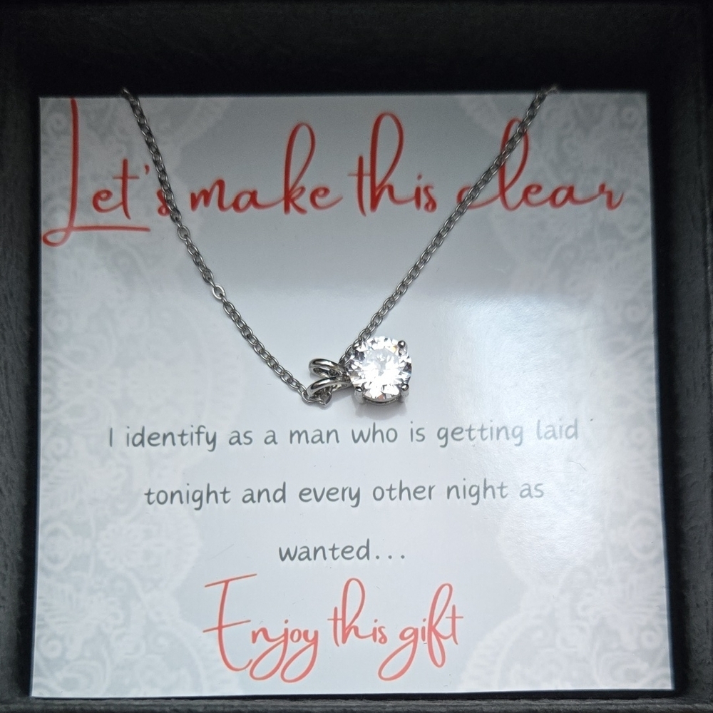 Elegant Silver Necklace with Clear Gemstone
